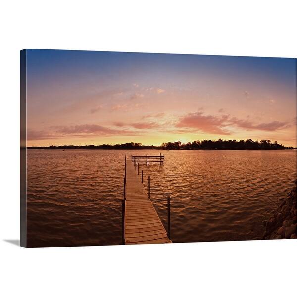 "Pier in a lake, Lake Minnesota" Canvas Wall Art Bed Bath